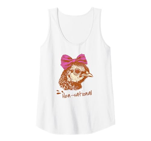 Damen Lustiges Huhn Humor Shirts Hen-Sational Henne mit rosa Schleife Tank Top Damen Lustiges Huhn Humor Shirts Hen-Sational Henne mit rosa Schleife Tank Top von Funny Chicken Shirts by Southerngal