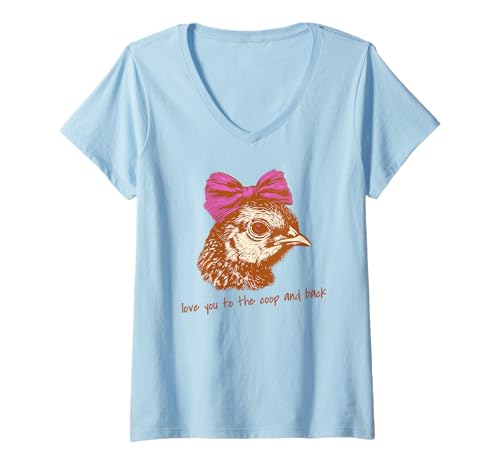 Damen Lustiges Huhn Humor Shirts Love You to The Coop and Back T-Shirt mit V-Ausschnitt Damen Lustiges Huhn Humor Shirts Love You to The Coop and Back T-Shirt mit V-Ausschnitt von Funny Chicken Shirts by Southerngal