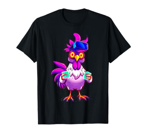 Gamer Chicken Sonnenbrille Lustig Bauernhof Hahn-Tag Spiel Männer WOM T-Shirt von Funny Chicken Sunglasses Animal Playing Tag Boys