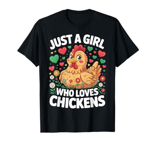 Farmer Floral Nur EIN Mädchen, das Hühner liebt T-Shirt Farmer Floral Nur EIN Mädchen, das Hühner liebt T-Shirt von Funny Chickens Lover