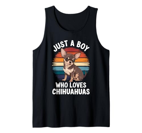 Herren Nur EIN Junge, der Chihuahua liebt, Hundeliebhaber, Retro-Chihuahua Tank Top von Funny Chihuahua Lover Apparel for Men Women