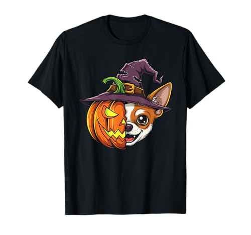 Chihuahua Kürbis Jack O Laterne Halloween Kinder Herren Damen T-Shirt von Funny Chihuahua Lovers Halloween Pumpkin Outfits