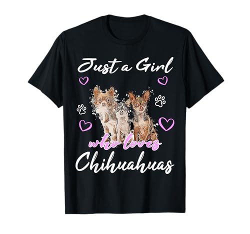 Nur ein Mädchen, das Chihuahuas süßen Chiwawawa-Hund liebt T-Shirt Nur ein Mädchen, das Chihuahuas süßen Chiwawawa-Hund liebt T-Shirt von Funny Chihuahua chiwawa designs