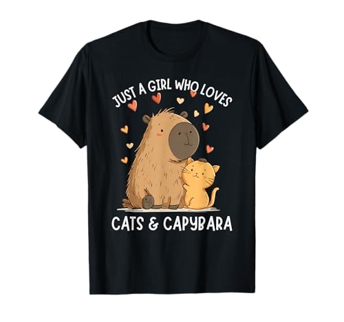 Nur EIN Mädchen, das Katzen liebt Capybara T-Shirt Nur EIN Mädchen, das Katzen liebt Capybara T-Shirt von Funny Chill Capybara Gifts For Girls Boys Kids Men