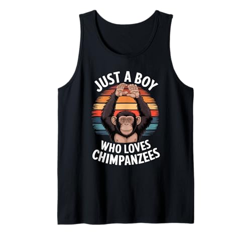 Herren Just a Boy Who Loves Chimpansees Retro Vintage Sunset Tank Top Herren Just a Boy Who Loves Chimpansees Retro Vintage Sunset Tank Top von Funny Chimpanzee Lover Apparel for Men Women