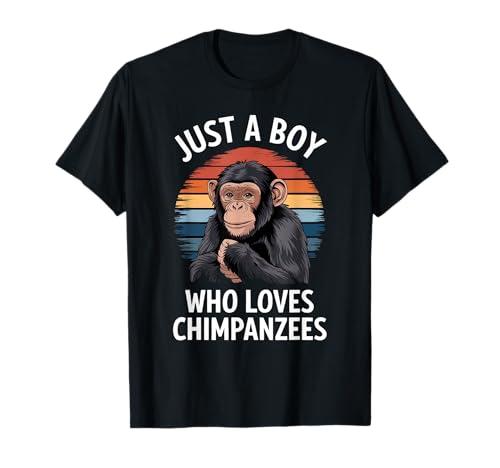 Just A Boy Who Loves Chimpansees Tier Fan Jungen Schimpanse T-Shirt Just A Boy Who Loves Chimpansees Tier Fan Jungen Schimpanse T-Shirt von Funny Chimpanzee Lover Clothing