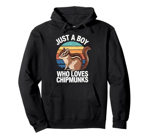 Just A Boy Who Loves Chipmunks Kleintier Vintage Streifenhörnchen Pullover Hoodie von Funny Chipmunk Apparel for Men Women