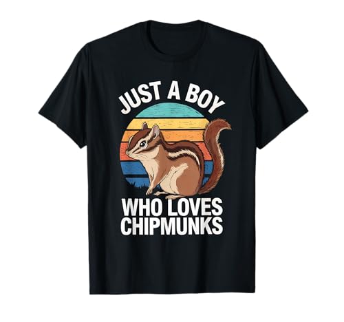 Just A Boy Who Loves Chipmunks Kleintier Vintage Streifenhörnchen T-Shirt von Funny Chipmunk Apparel for Men Women