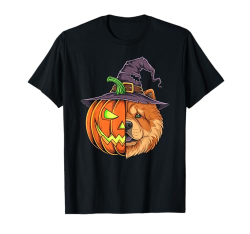Chow Chow Kürbis Jack O Laterne Halloween Kinder Herren Damen T-Shirt von Funny Chow Chow Lovers Halloween Pumpkin Outfits