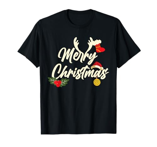 Lustiges Geweih, Frohe Weihnachten, Weihnachtsmann, Familie, Erwachsene, Kinder T-Shirt von Funny Christmas Apparel for Family Santa Gift Xmas