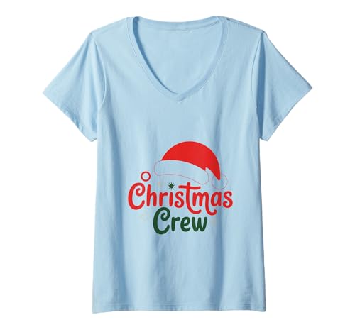 Damen Weihnachts-Crew, die Familie und Freunde zusammenbringt T-Shirt mit V-Ausschnitt Damen Weihnachts-Crew, die Familie und Freunde zusammenbringt T-Shirt mit V-Ausschnitt von Funny Christmas Crew Matching Family and Friends