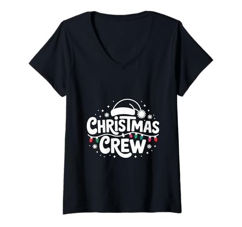 Damen Weihnachts-Crew, die Familie und Freunde zusammenbringt T-Shirt mit V-Ausschnitt Damen Weihnachts-Crew, die Familie und Freunde zusammenbringt T-Shirt mit V-Ausschnitt von Funny Christmas Crew Matching Family and Friends