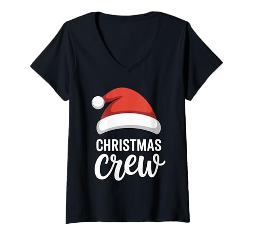 Damen Weihnachts-Crew, die Familie und Freunde zusammenbringt T-Shirt mit V-Ausschnitt Damen Weihnachts-Crew, die Familie und Freunde zusammenbringt T-Shirt mit V-Ausschnitt von Funny Christmas Crew Matching Family and Friends