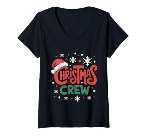 Damen Weihnachts-Crew, die Familie und Freunde zusammenbringt T-Shirt mit V-Ausschnitt Damen Weihnachts-Crew, die Familie und Freunde zusammenbringt T-Shirt mit V-Ausschnitt von Funny Christmas Crew Matching Family and Friends
