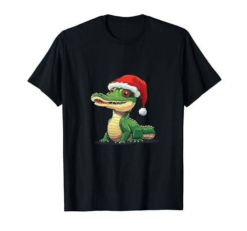 Süßes Baby-Krokodil mit Weihnachtsmann-Mütze T-Shirt Süßes Baby-Krokodil mit Weihnachtsmann-Mütze T-Shirt von Funny Christmas Crocodile Outfit