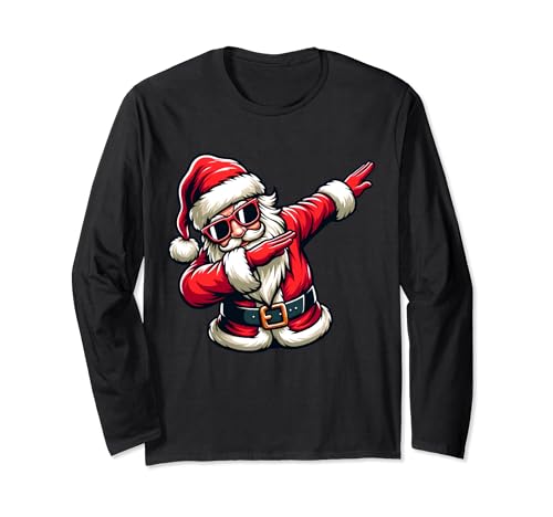 Dabbing Santa für Jungen Mädchen Weihnachten Xmas Langarmshirt Dabbing Santa für Jungen Mädchen Weihnachten Xmas Langarmshirt von Funny Christmas Design For Women Men And Kids
