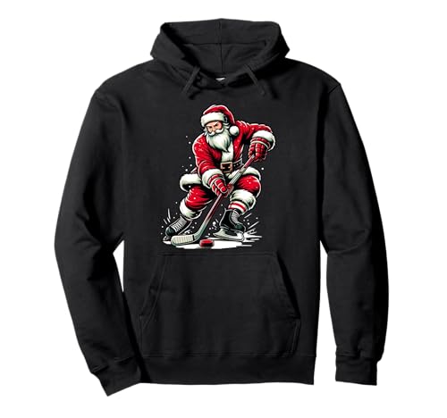 Weihnachten, Sport, Weihnachtsmann spielt Eishockey, Weihnachten, Damen, Herren, Kinder Pullover Hoodie von Funny Christmas Design For Women Men And Kids