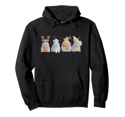 Niedliches Nilpferd Weihnachten Weihnachtsmann Lustiges Nilpferd Xmas Herren Kinder Pullover Hoodie Niedliches Nilpferd Weihnachten Weihnachtsmann Lustiges Nilpferd Xmas Herren Kinder Pullover Hoodie von Funny Christmas Lights Hippopotamus Xmas Santa