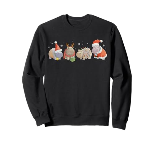 Weihnachtsbeleuchtung Nilpferd Weihnachten Weihnachtsmann Nilpferd Herren Jungen Kinder Sweatshirt Weihnachtsbeleuchtung Nilpferd Weihnachten Weihnachtsmann Nilpferd Herren Jungen Kinder Sweatshirt von Funny Christmas Lights Hippopotamus Xmas Santa