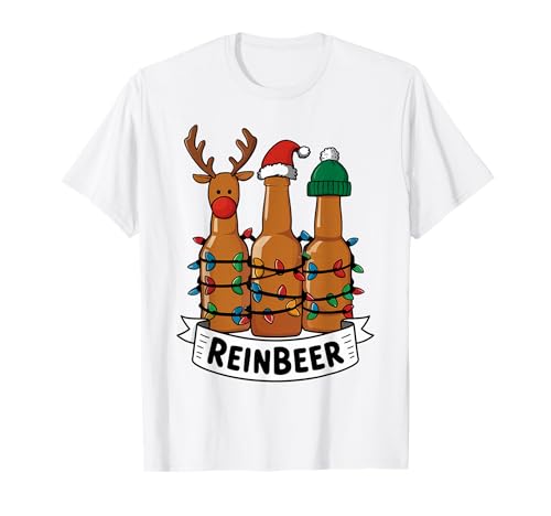 Reinbeer Weihnachten Bierliebhaber Männer Frauen Trinken Bier Xmas T-Shirt von Funny Christmas Men Women Apparel Clothes Ideas