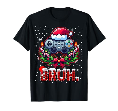 Gamer Weihnachten Gaming Xmas Videospiele Jungen Weihnachten PJ T-Shirt von Funny Christmas Pajamas for Boys, Teens, Kids