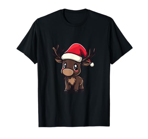 Funny Christmas Party Animals Inc - Niedlicher Weihnachtselch-Comic T-Shirt für Unisex Erwachsene und Kinder, Schwarz, S Funny Christmas Party Animals Inc - Niedlicher Weihnachtselch-Comic T-Shirt für Unisex Erwachsene und Kinder, Schwarz, S von Funny Christmas Party Animals Inc