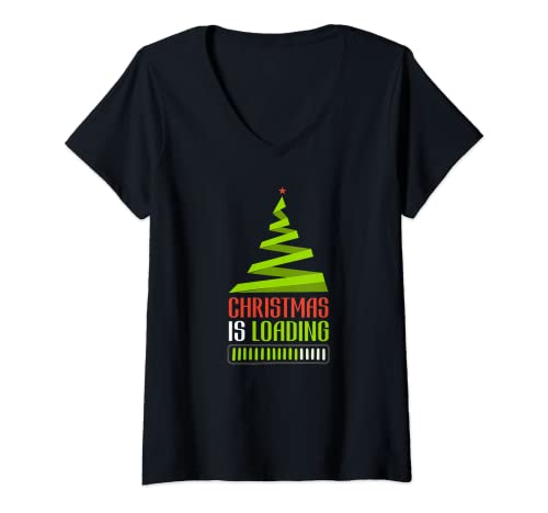 Damen Christmas Gaming - Funny Christmas Is Loading Bar Gamer T-Shirt mit V-Ausschnitt Damen Christmas Gaming - Funny Christmas Is Loading Bar Gamer T-Shirt mit V-Ausschnitt von Funny Christmas Program Christmas Is Loading Gift