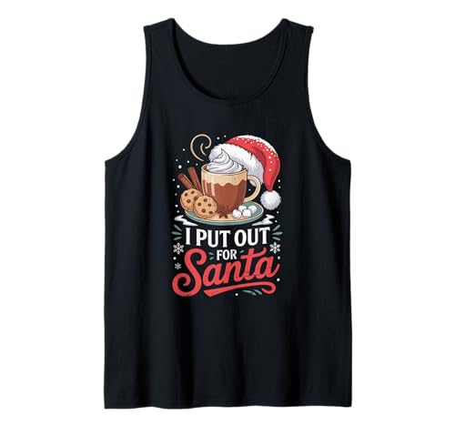 Christmas I Put Out for Santa Cookies Milk für Kinder, Damen und Herren Tank Top von Funny Christmas Santa Hat Hot Chocolate Pajamas