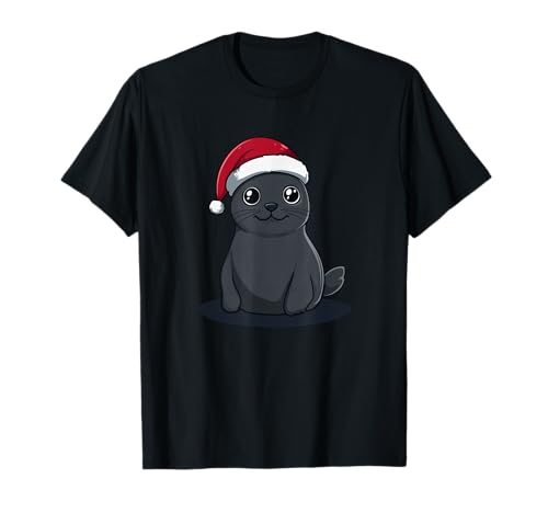 Hübsches Siegel mit Weihnachtsmütze für Erwachsene und Kinder T-Shirt Hübsches Siegel mit Weihnachtsmütze für Erwachsene und Kinder T-Shirt von Funny Christmas Seal