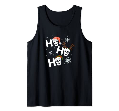 Ho-Totenkopf Weihnachten Shirt Lustige Skelett Bekleidung Herren Tank Top von Funny Christmas Skull Tee Shirts Gifts Decor