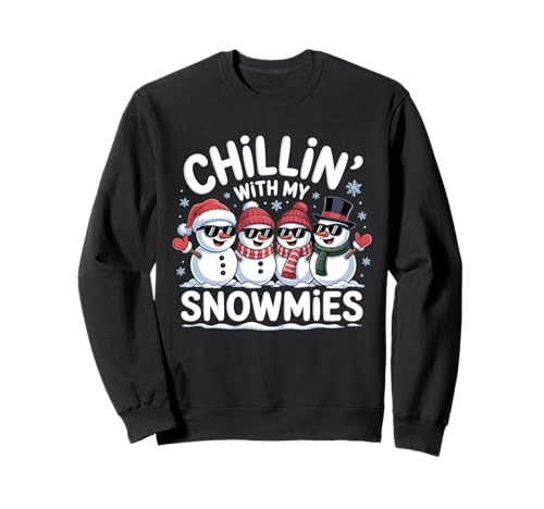 Chillin with My Snowmies Lustiger Schneemann Weihnachten Kinder Jungen Sweatshirt Chillin with My Snowmies Lustiger Schneemann Weihnachten Kinder Jungen Sweatshirt von Funny Christmas Snowman Crew Pajamas
