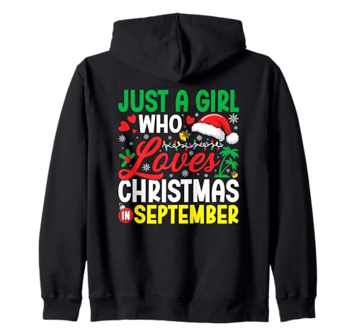 Nur EIN Mädchen, das Weihnachten im September liebt Tropischer Weihnachtsmann Kapuzenjacke Nur EIN Mädchen, das Weihnachten im September liebt Tropischer Weihnachtsmann Kapuzenjacke von Funny Christmas in September Gifts