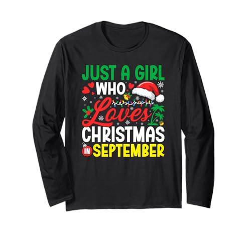 Nur EIN Mädchen, das Weihnachten im September liebt Tropischer Weihnachtsmann Langarmshirt Nur EIN Mädchen, das Weihnachten im September liebt Tropischer Weihnachtsmann Langarmshirt von Funny Christmas in September Gifts
