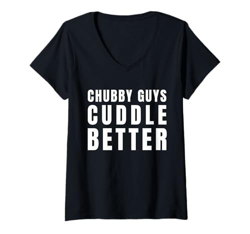 Damen Lustige mollige Jungs kuscheln mit besserem Ehemann, Freund, Humor T-Shirt mit V-Ausschnitt Damen Lustige mollige Jungs kuscheln mit besserem Ehemann, Freund, Humor T-Shirt mit V-Ausschnitt von Funny Chubby Guys Cuddle Better
