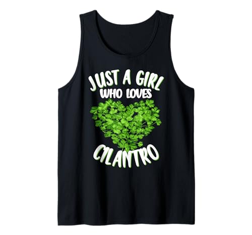 Nur EIN Mädchen, das Koriander liebt Lustiger Korianderliebhaber Tank Top von Funny Cilantro Lover Designs