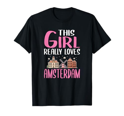 Amsterdam-Geschenk für Damen, dieses Mädchen liebt Amsterdam T-Shirt Amsterdam-Geschenk für Damen, dieses Mädchen liebt Amsterdam T-Shirt von Funny City Traveling Gifts for Women & Girls