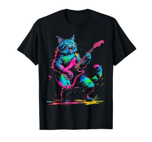 Katze spielt Gitarre Rock and Roll Rock Star für Männer Frauen Kinder T-Shirt Katze spielt Gitarre Rock and Roll Rock Star für Männer Frauen Kinder T-Shirt von Funny Classic Rock n Roll Cat Guitarist Designs
