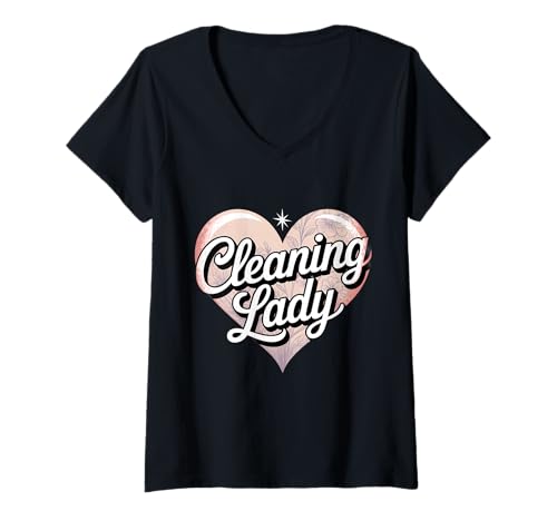 Damen Putzfrau Haushälterin Putzfrau Hauswirtschaft T-Shirt mit V-Ausschnitt Damen Putzfrau Haushälterin Putzfrau Hauswirtschaft T-Shirt mit V-Ausschnitt von Funny Clean Lady House Keeping Designs