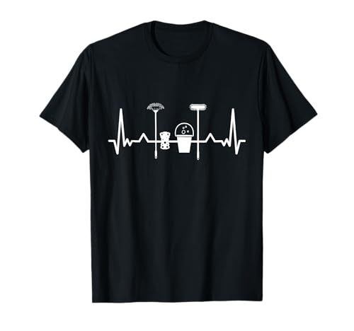 Housekeeping Putzfrau Herzschlag Mama T-Shirt Housekeeping Putzfrau Herzschlag Mama T-Shirt von Funny Cleaning Cleaner Housekeeper Gifts