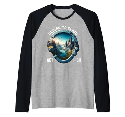 Lustiges Retro-Klettershirt für Männer, Frauen, Kinder, Jungen, Mädchen Raglan von Funny Climbing Shirt for Men Women Kids