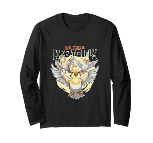 Niedliche Nymphensittichkunst für Männer Frauen Kinder Nymphensittiche Vogell Langarmshirt von Funny Cockatiel Cockatiel Accessories