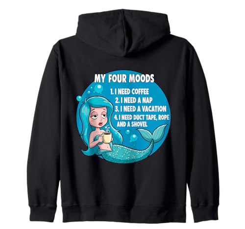 Lustiger Kaffeeliebhaber Nickerchen Urlaub Meerjungfrau Frauen müde Schlaf Kapuzenjacke von Funny Coffee Lover Naps Vacation Mermaid Products