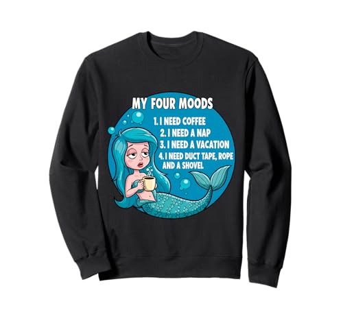 Lustiger Kaffeeliebhaber Nickerchen Urlaub Meerjungfrau Frauen müde Schlaf Sweatshirt von Funny Coffee Lover Naps Vacation Mermaid Products