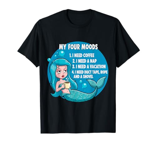 Lustiger Kaffeeliebhaber Nickerchen Urlaub Meerjungfrau Frauen müde Schlaf T-Shirt von Funny Coffee Lover Naps Vacation Mermaid Products