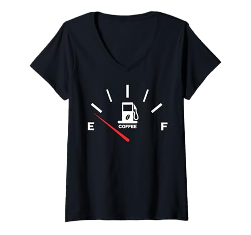 Damen Lustiger Kaffee T-Shirt mit V-Ausschnitt Damen Lustiger Kaffee T-Shirt mit V-Ausschnitt von Funny Coffee