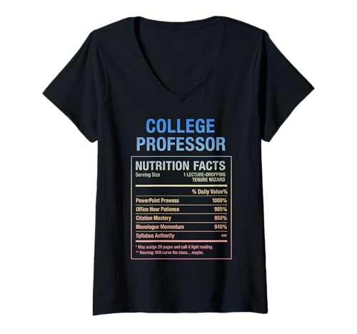 Damen Lustiger College-Professor T-Shirt mit V-Ausschnitt Damen Lustiger College-Professor T-Shirt mit V-Ausschnitt von Funny College Professor Gifts & Tees