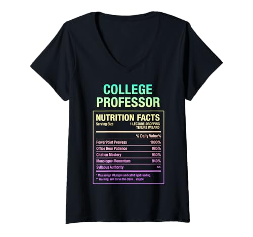 Damen Lustiger College-Professor T-Shirt mit V-Ausschnitt Damen Lustiger College-Professor T-Shirt mit V-Ausschnitt von Funny College Professor Gifts & Tees