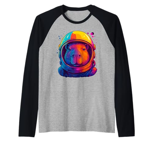 Space Capybara Buntes Astronauten-Capy, Herren, Damen, Kinder Raglan Space Capybara Buntes Astronauten-Capy, Herren, Damen, Kinder Raglan von Funny Colorful Astronaut Capybara Animal Apparel