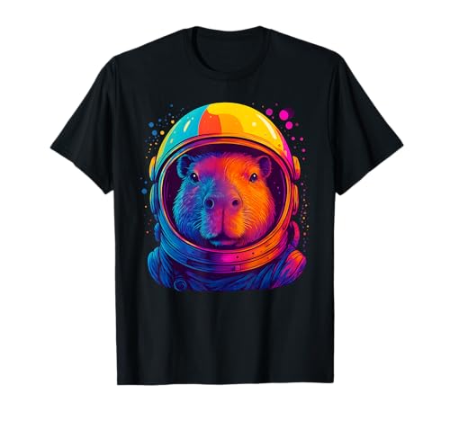 Space Capybara Buntes Astronauten-Capy, Herren, Damen, Kinder T-Shirt Space Capybara Buntes Astronauten-Capy, Herren, Damen, Kinder T-Shirt von Funny Colorful Astronaut Capybara Animal Apparel