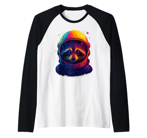 Space Waschbär Bunt Astronaut Weltraum Männer Frauen Kinder Raglan Space Waschbär Bunt Astronaut Weltraum Männer Frauen Kinder Raglan von Funny Colorful Astronaut Raccoon Animal Apparel